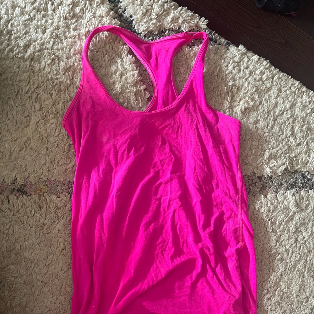 Bright pink Lululemon tank